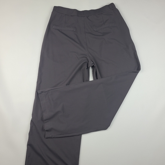Women’s sz Large Charcoal Gray Wide Leg Pants Relaxed Fit Career Casual Loose - Picture 8 of 12